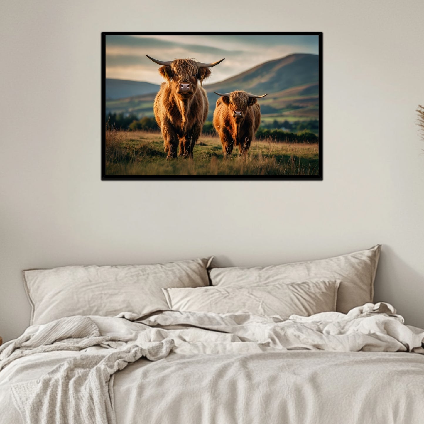 Embracing the Wild Beauty of the Highlands (Rectangle Framed Canvas Design)