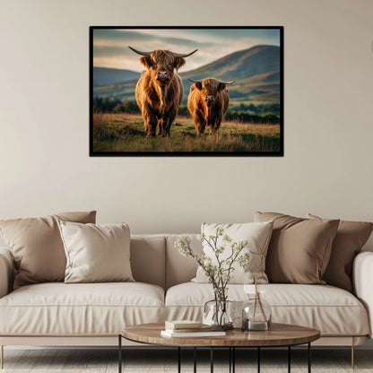 Embracing the Wild Beauty of the Highlands (Rectangle Framed Canvas Design)